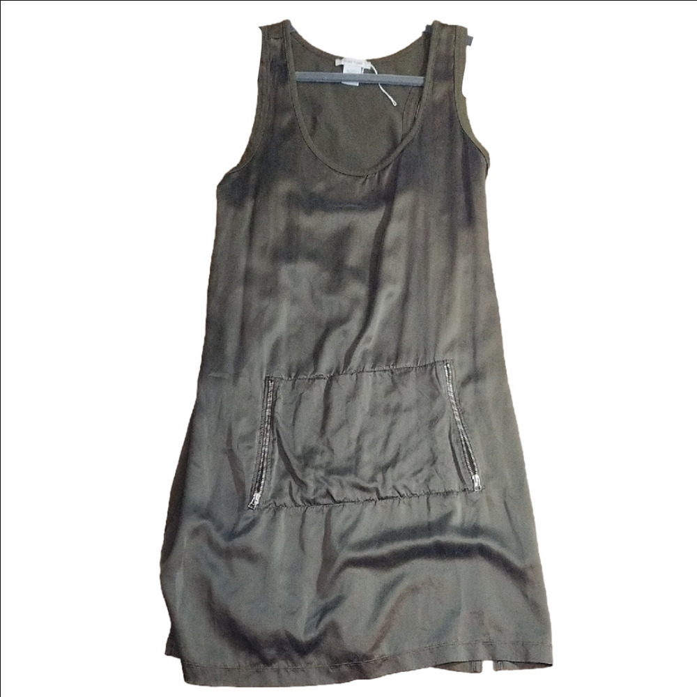 Joan Vass Green Sleeveless Scoop Neck Sundress - Picture 3 of 5